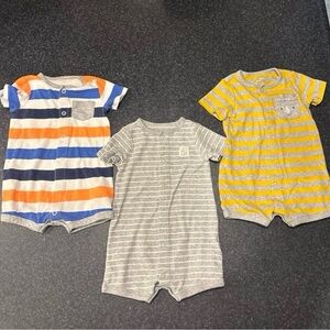 Striped Baby Rompers Set